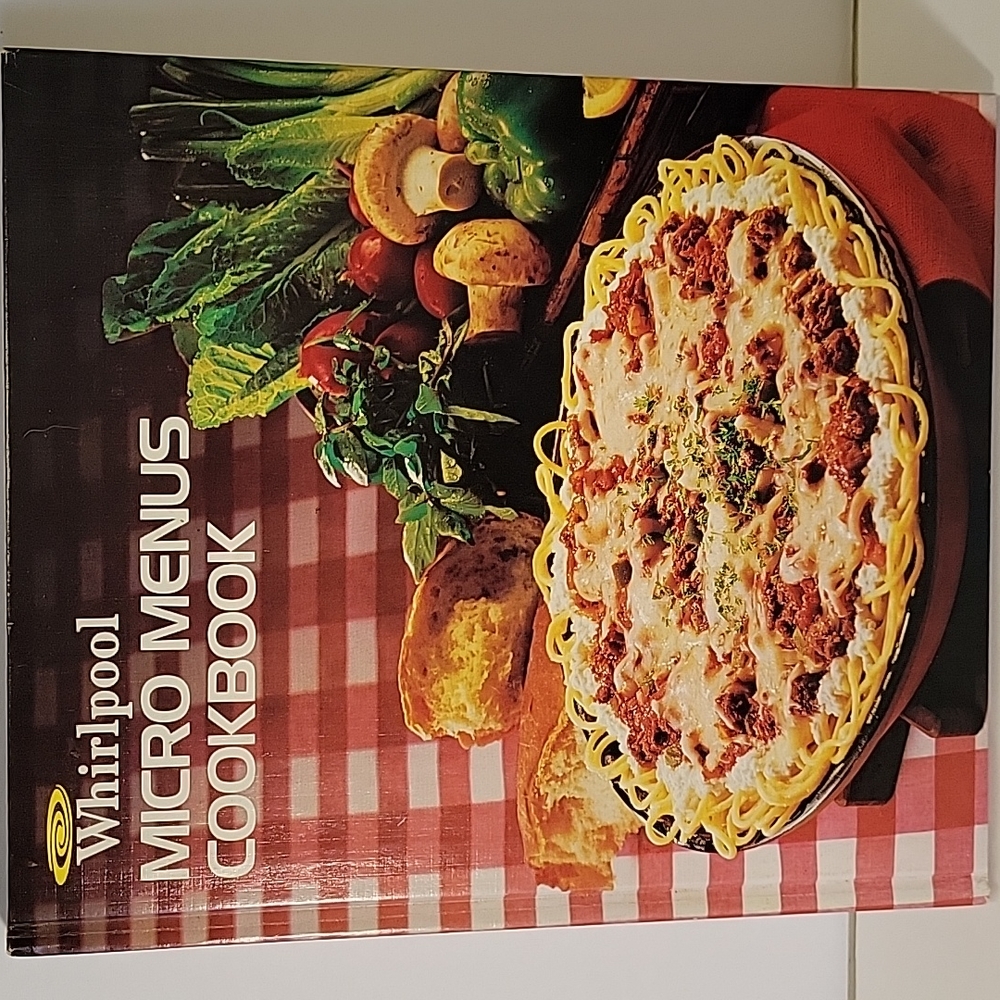 Vintage Whirlpool Micro Menus Cookbook (1979) with tabs